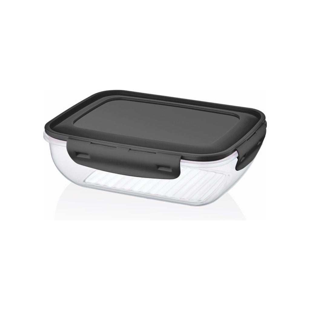 Cook&Lock Coloured Cover Rectangular Storage Container 1100ML (Shallow)