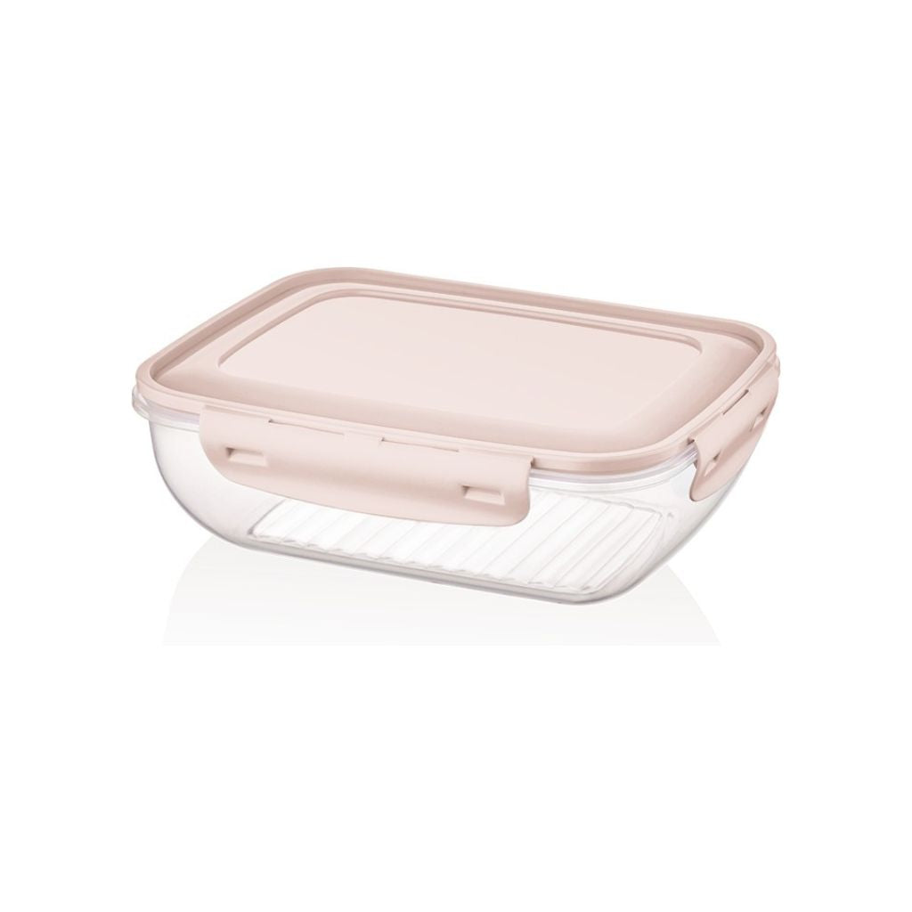 Cook&Lock Coloured Cover Rectangular Storage Container 1100ML (Shallow)