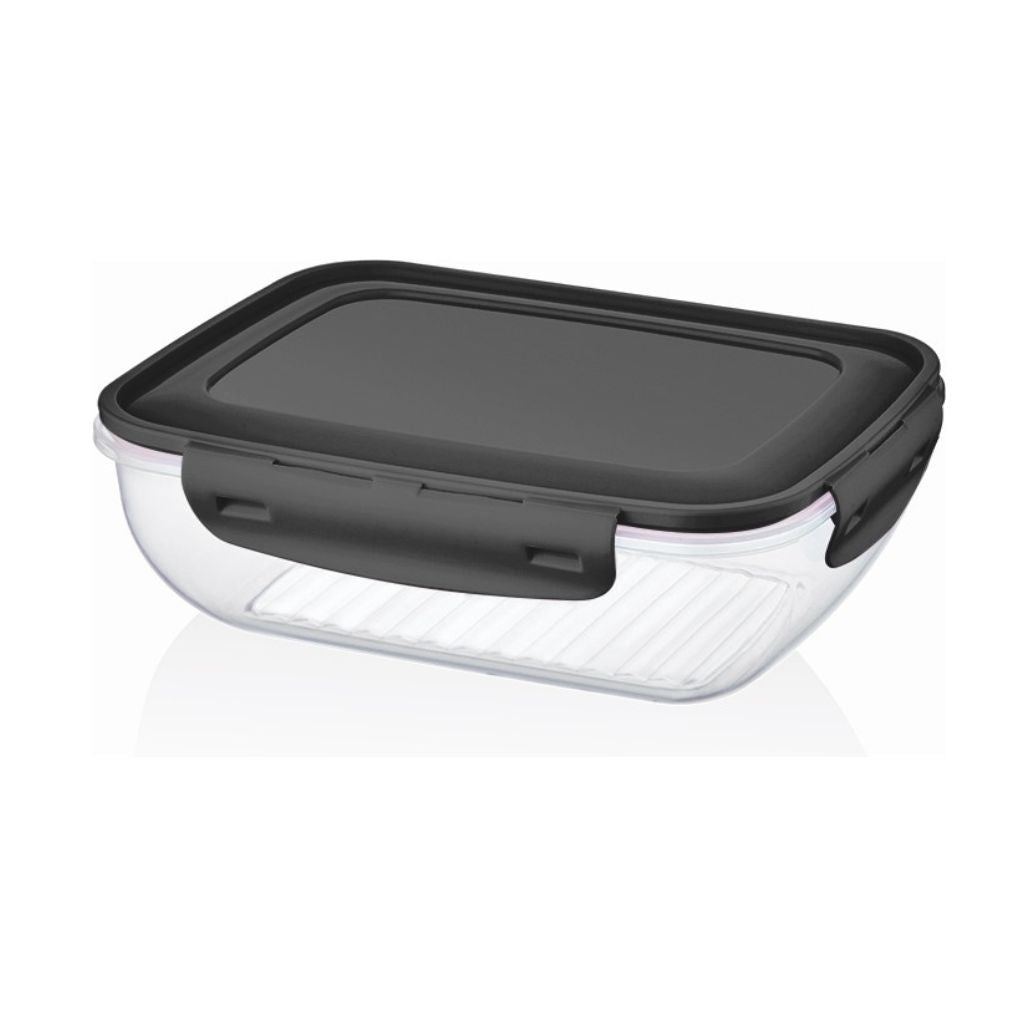 Cook&Lock Coloured Cover Rectangular Storage Containers 1800ML (Shallow)